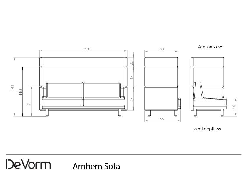 Arnhem Sofa | Custom Couch | Private Spaces | Designed by Sebastian Herkner