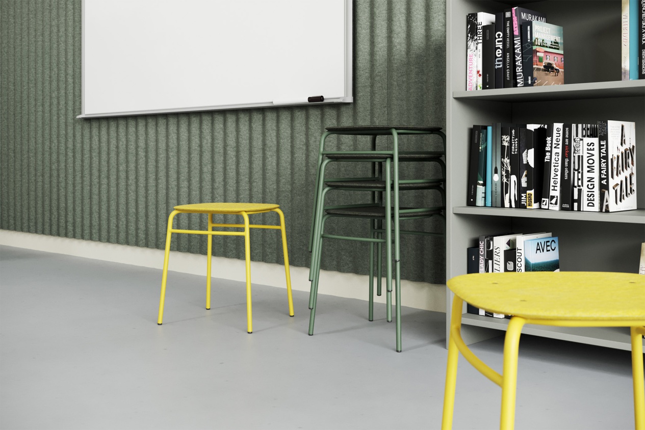 De-Vorm-Twist-PET-Felt-Stack-Stool-setting-9