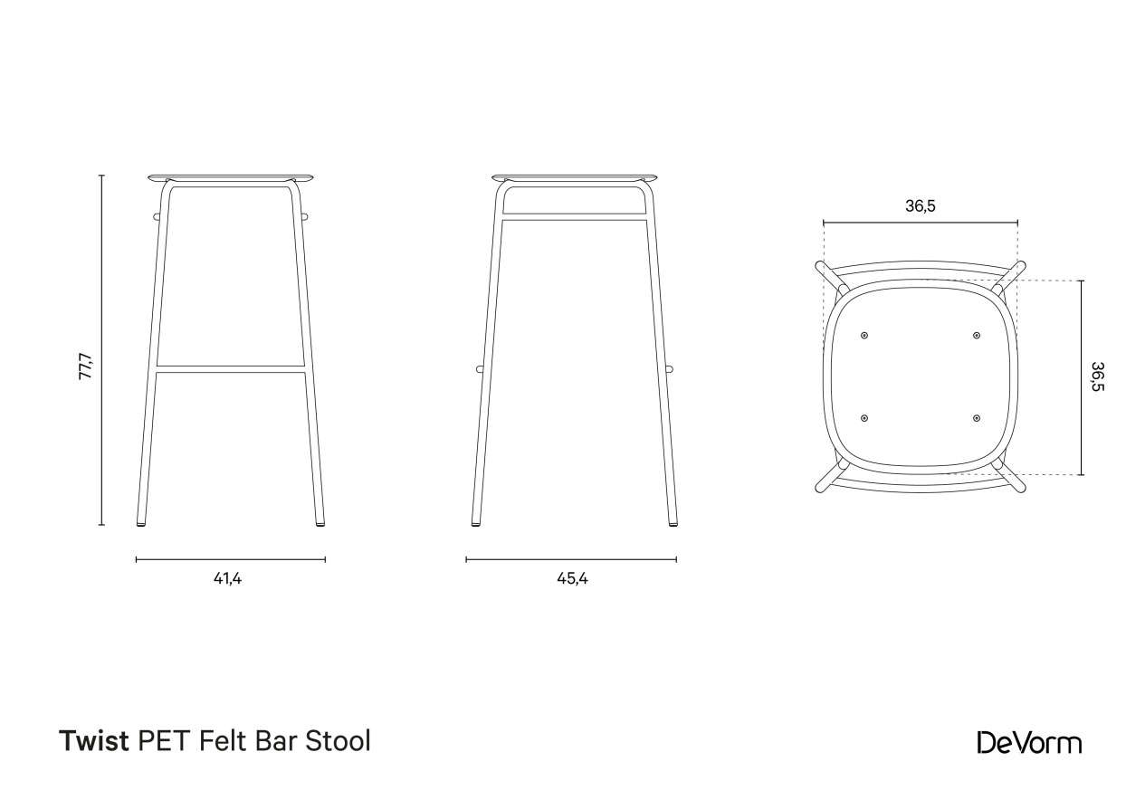 Twist Bar Stool | Technical drawing preview