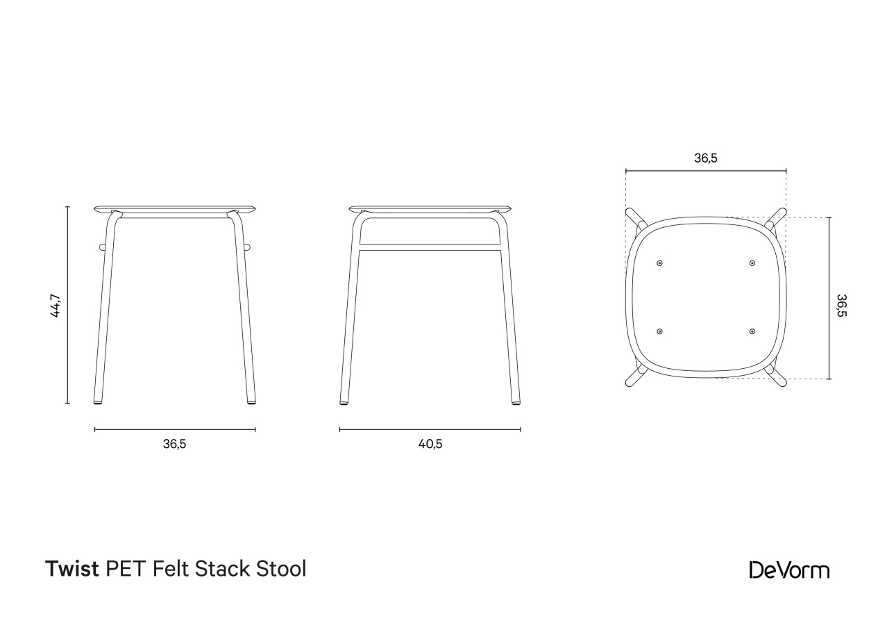 Twist Stack Stool | Technical drawing preview
