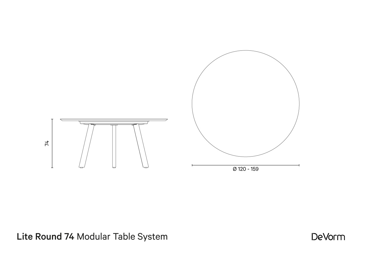 Lite Round 74 Modular Table System preview