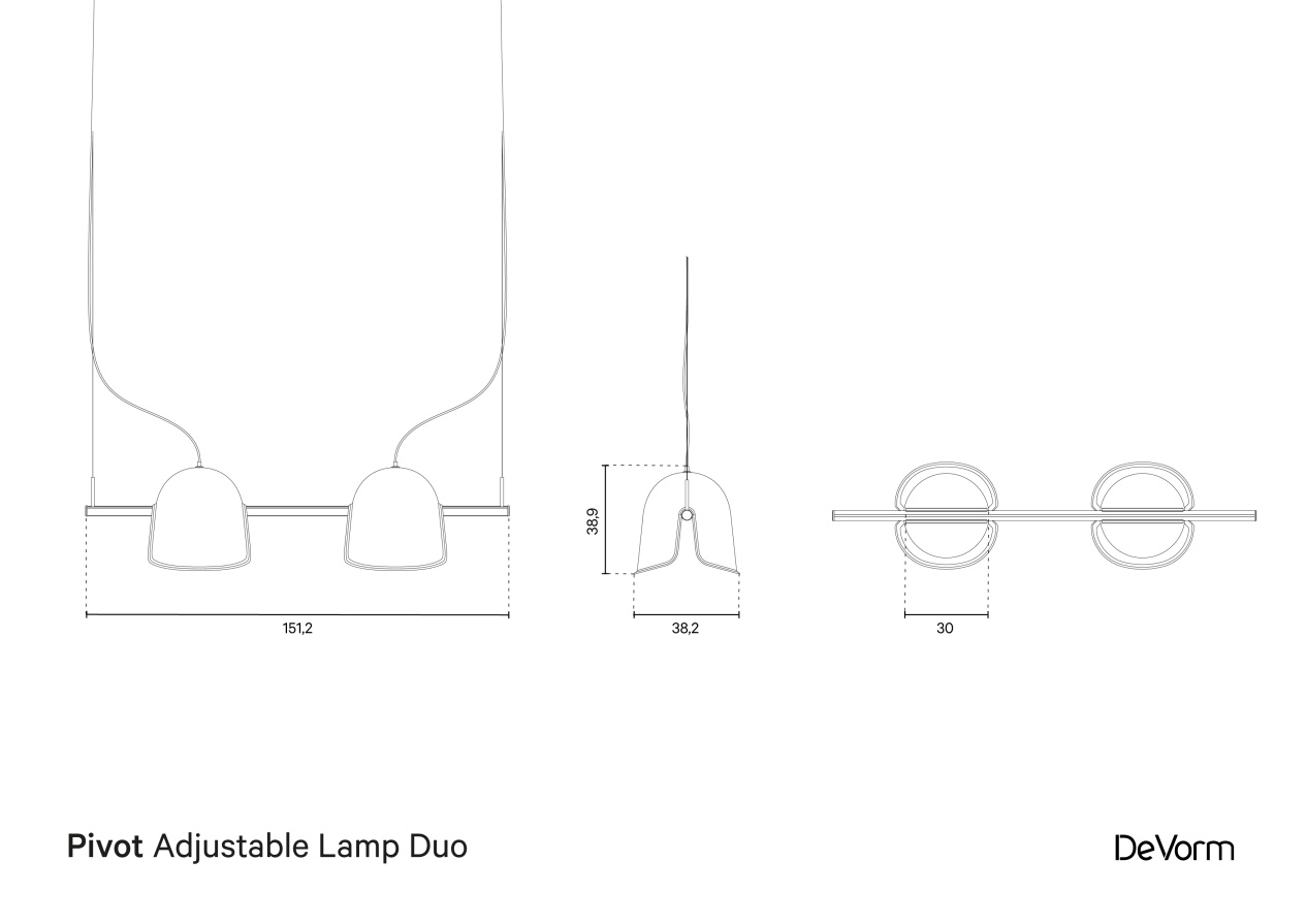 Pivot Adjustable Lamp Duo | Technical drawing preview