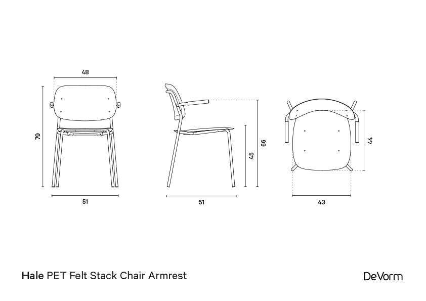 Hale Chair Armrests | Technical Drawing preview