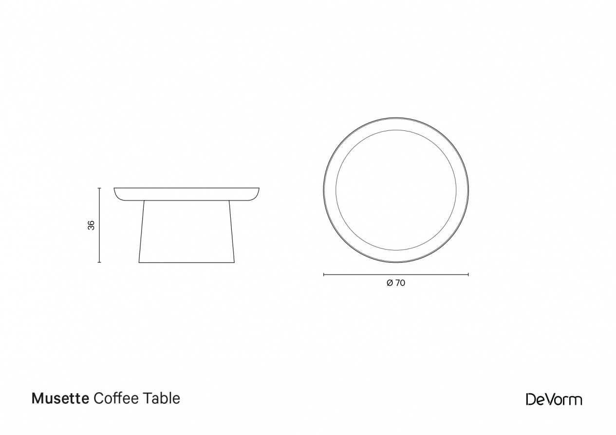 Musette Coffee Table | Technical drawing preview