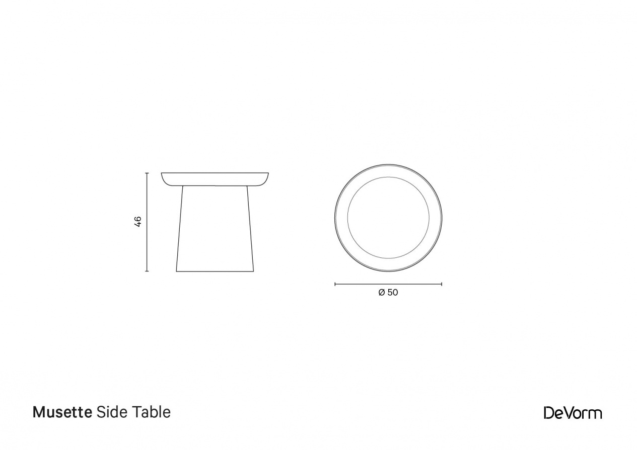 Musette Side Table | Technical drawing preview