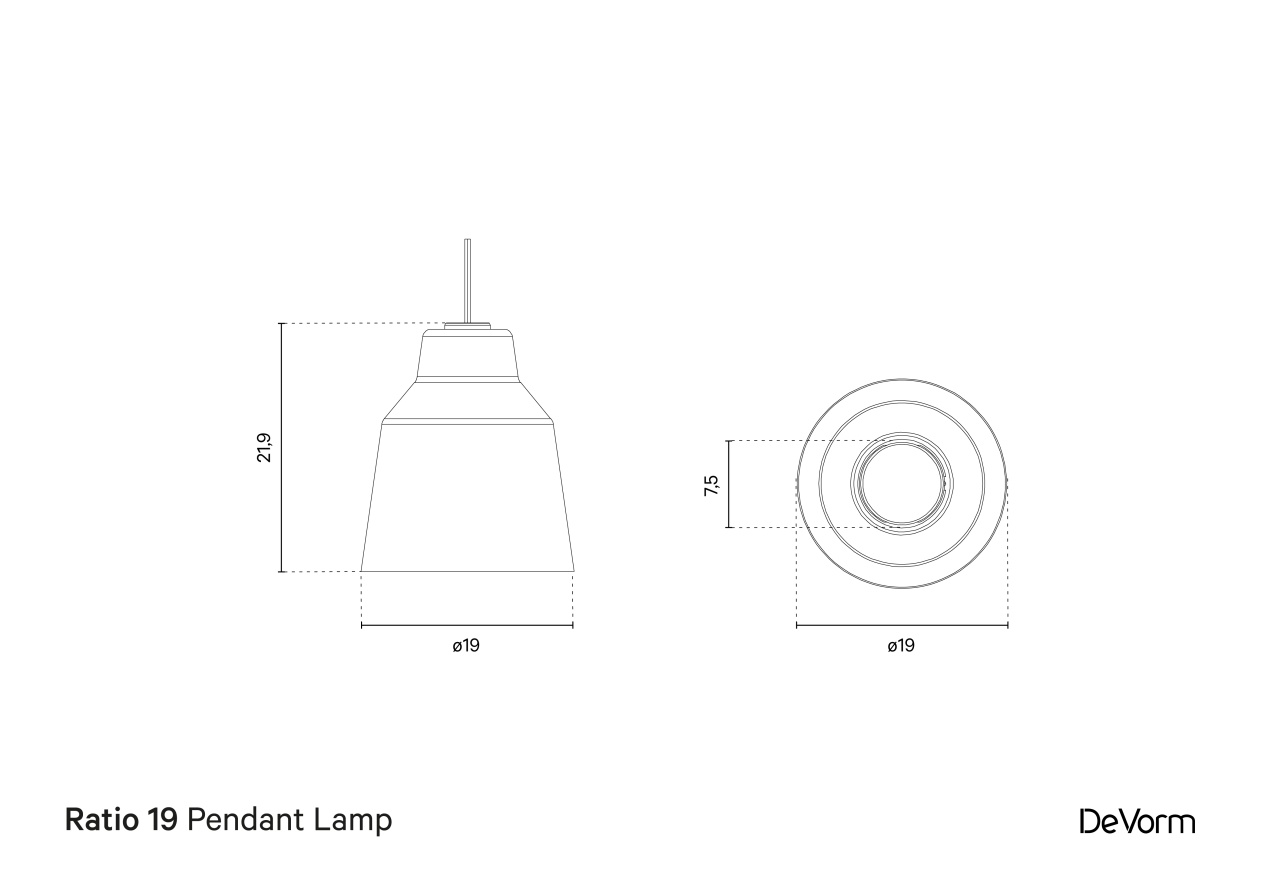 Ratio 19 Pendant Lamp | Technical drawing preview