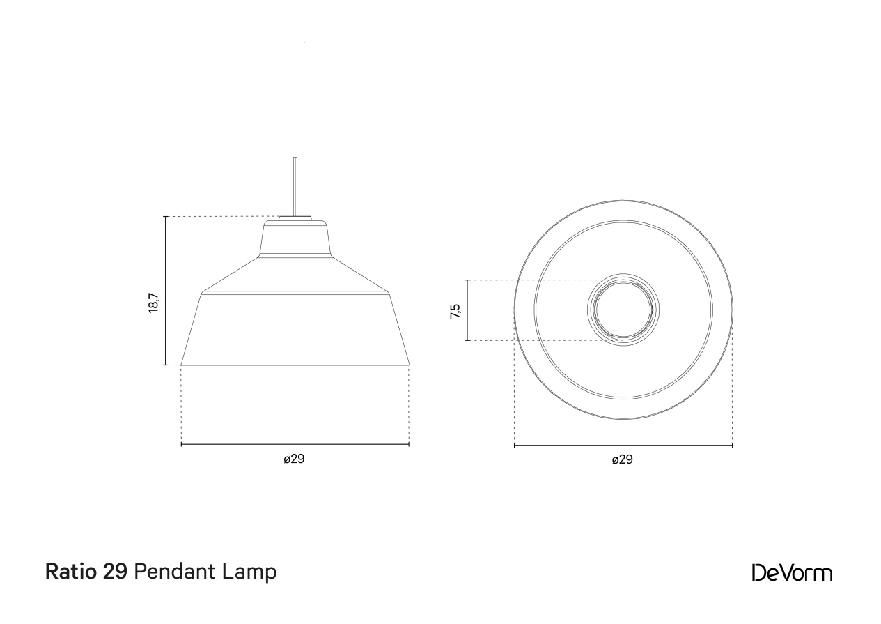 Ratio 29 Pendant Lamp | Technical drawing preview