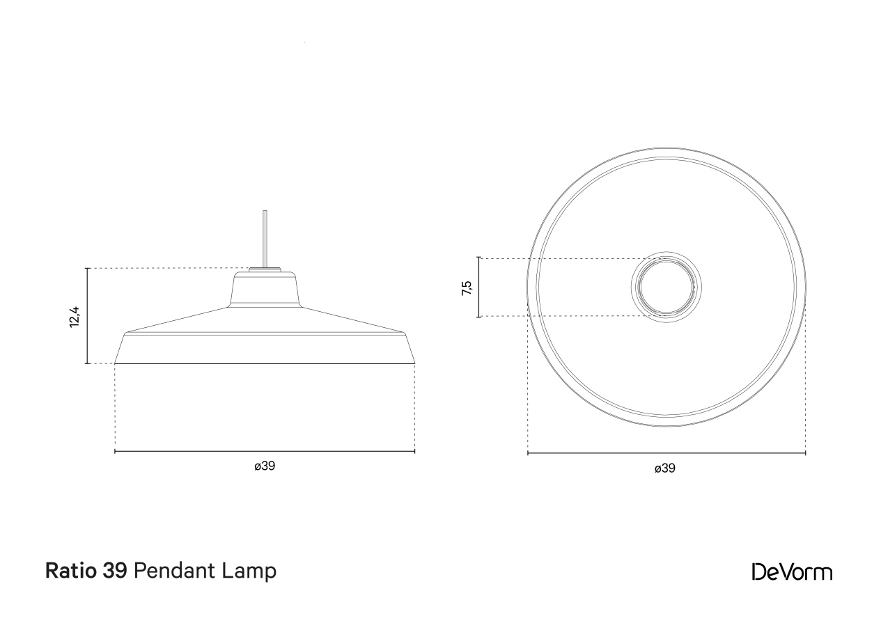 Ratio 39 Pendant Lamp | Technical drawing preview