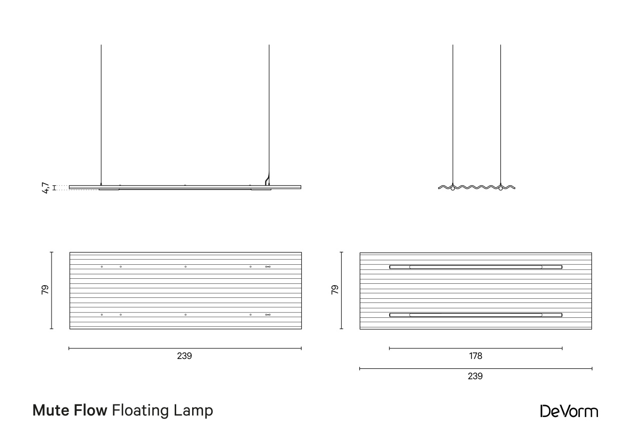 Mute Flow Floating Lamp | Technical drawing preview