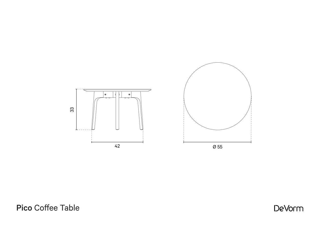 Pico Coffee Table | Technical drawing preview