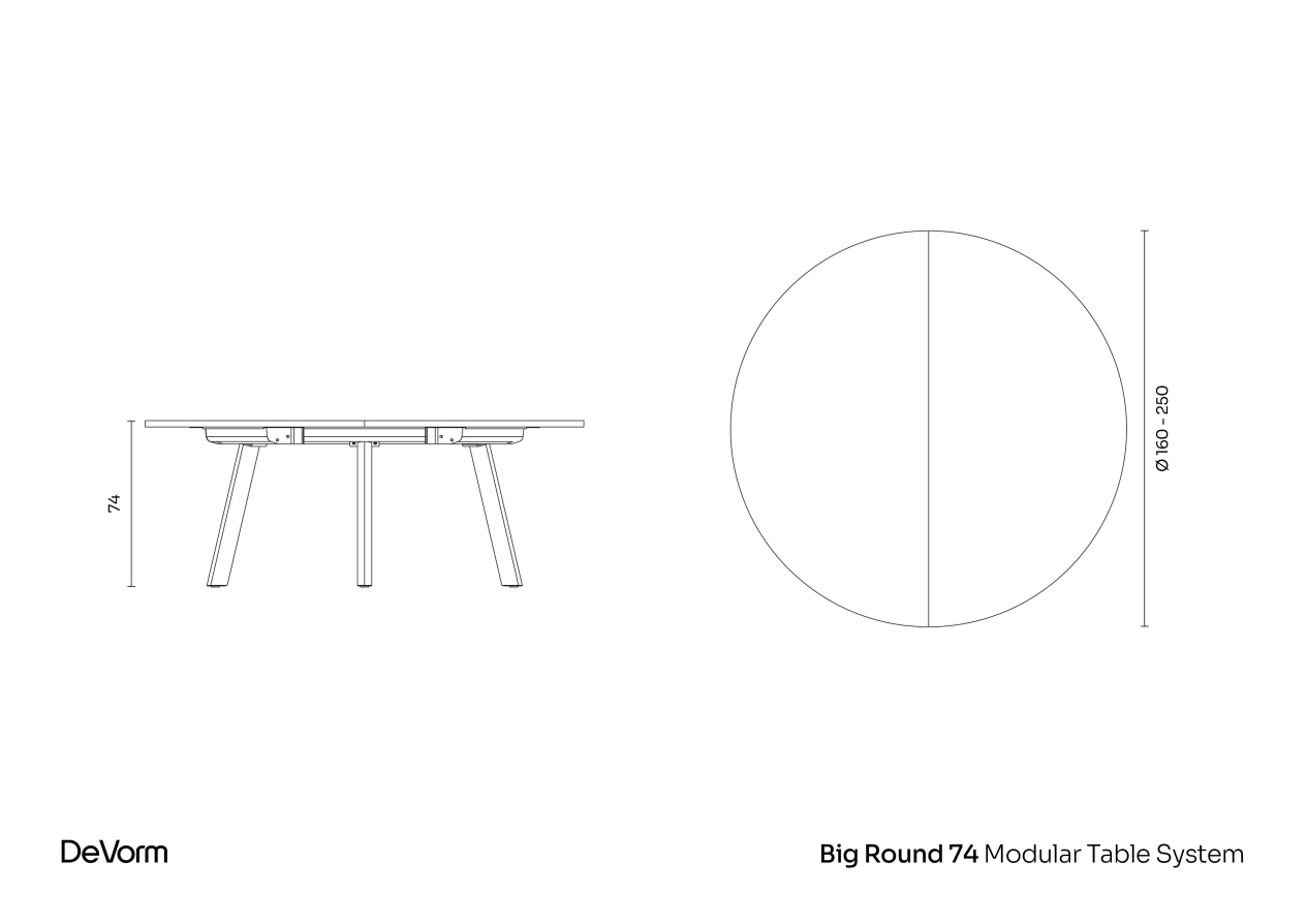 Big Round 74 | Technical drawing preview