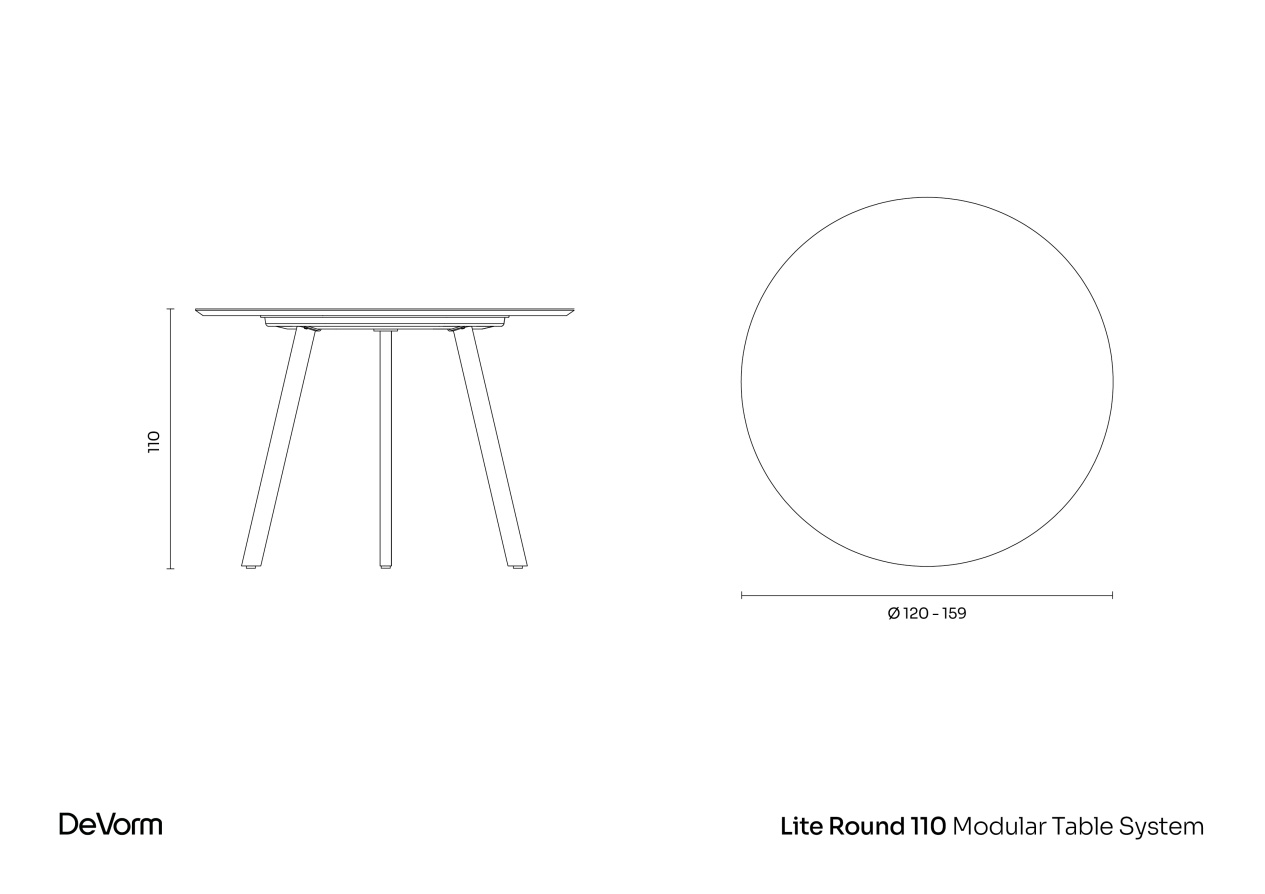 Lite Round 110 | Technical drawing preview
